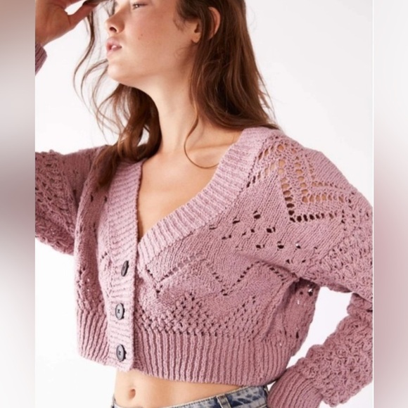 Free People Sweaters - Free People Cropped Chloe Cardigan Medium Pressed Flowers